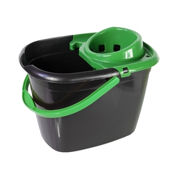 Mop Bucket Black with Green Wringer 14 Litre