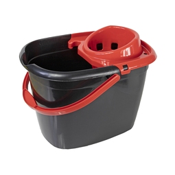 Mop Bucket Black with Red Wringer 14 Litre