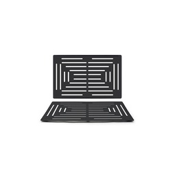 Brushed Steel / Grill Plate Black 22x14"
