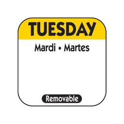 Removable Label Tuesday 1x1"