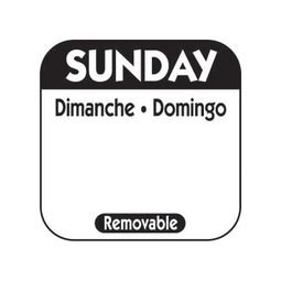 Removable Label Sunday 1x1"