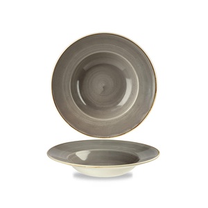 Stonecast Profile Wide Rim Bowl Medium Grey 9.4"