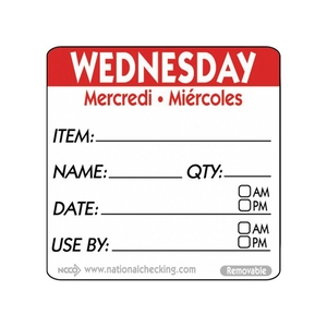 Removable Label Wednesday 2x2"