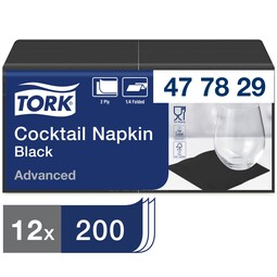 Tork Cocktail Napkin Black 23CM