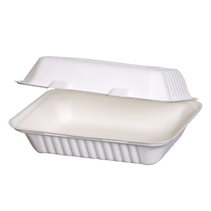Bagasse Clamshell Embossed 9x6"