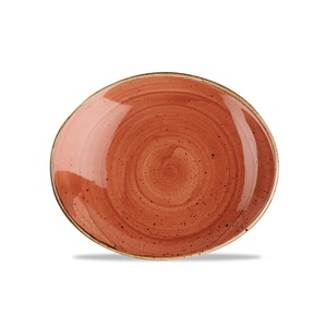 Stonecast Oval Coupe Plate Orange 7.75"