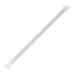 Wrapped Paper Straw White 8"