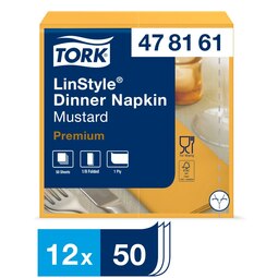 Tork LinStyle Dinner Napkin 1 Ply Mustard 39CM