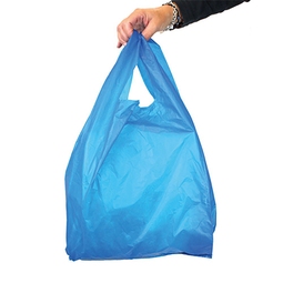 Plastic Carrier Bag Blue 11x17x21"