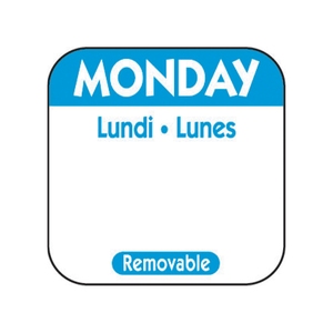 Removable Label Monday 1x1"
