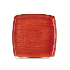 Stonecast Deep Square Plate Berry Red 10.25"