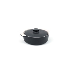 Round Ovenware Dish With Lid Black 2.2 Litre