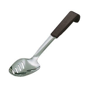 Plastic Handle Spoon Slotted Black 34CM