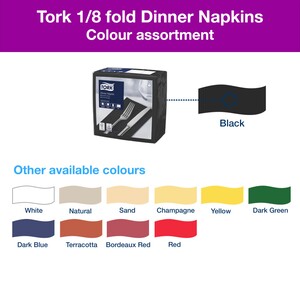 Tork Dinner Napkin 2Ply Black 39CM