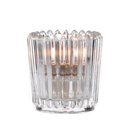 Votive Ribbed Candle Holder Clear 6.5CM