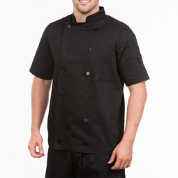 Mens Short Sleeve Chefs Jacket Black