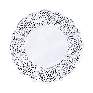 Round Laced Paper Doyley White 14CM