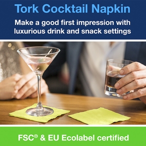 TORK 2 Ply Cocktail Napkin Lime 24CM