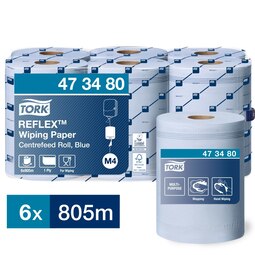Tork Reflex Wiping PaperCentrefeed Roll M4 Blue 270M