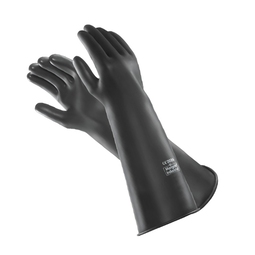 Rubber Gauntlet Glove Black Large 17"