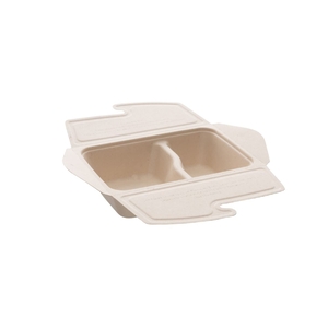 BePulp 2 Compartment Meal Box To Go 500/300ML 21x15x5CM