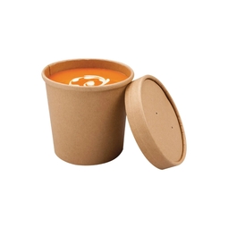 Kraft Soup Cup Lid (with vent hole) Brown 8 & 12OZ