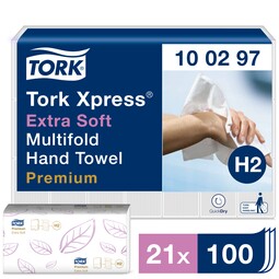 Tork Xpress Extra Soft Multifold Hand Towels H2 White Case 2100