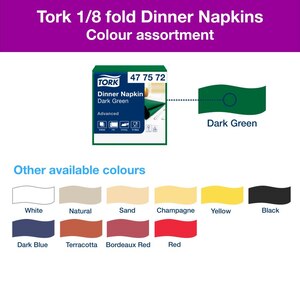 Tork Dinner Napkin 2Ply Dark Green 39CM