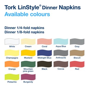 Tork LinStyle Dinner Napkin 1 Ply White 39CM