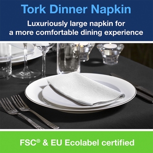 TORK 8 Fold Dinner Napkin White 39CM Case 1800