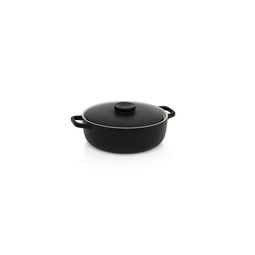 Round Ovenware Dish With Lid Black 625ML