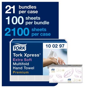 Tork Xpress Extra Soft Multifold Hand Towels H2 White Case 2100