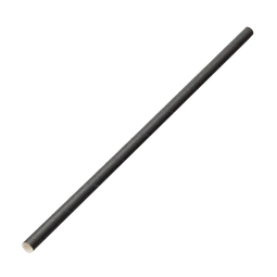 Individually Wrapped Paper Straw Black 8"
