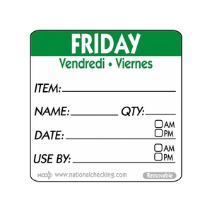 Removable Label Friday 2x2"