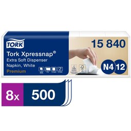 Tork Xpressnap Extra Soft Dispenser Napkin N4 White Case 4000