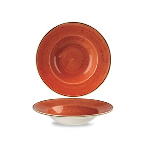 Stonecast Profile Wide Rim Bowl Medium Orange 9.4"