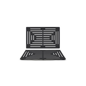 Brushed Steel / Grill Plate Black 22x14"