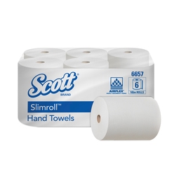 6697 Slimroll Hand Towel White 190M
