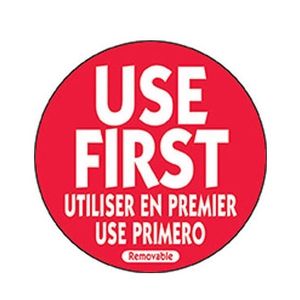 Removable Label Use First Red 50MM