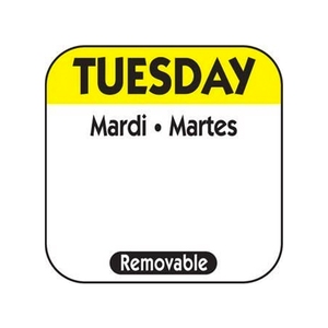 Removable Tuesday Square Label