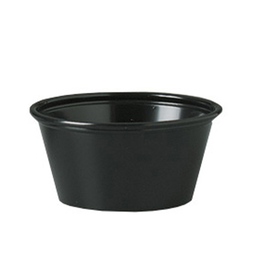Plastic Souffle Pot Black 2OZ 